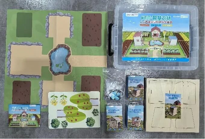 问问智慧农场课程教学器材配置 木质工程搭建AI编程硬件物联迷你沙盘模型